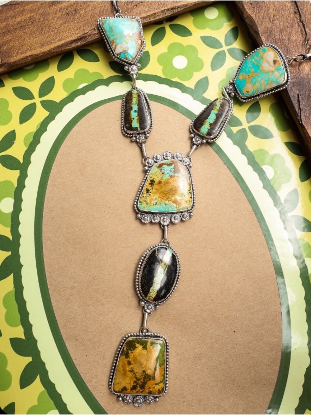 Elaine Silver Co Turquoise Sterling Necklace & Earrings Set